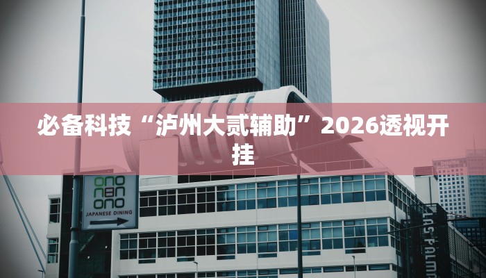 必备科技“泸州大贰辅助”2026透视开挂