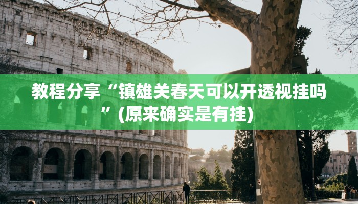 教程分享“镇雄关春天可以开透视挂吗”(原来确实是有挂) 