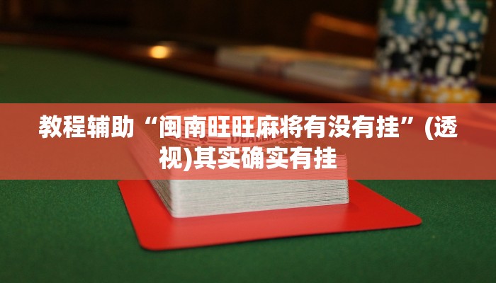 教程辅助“闽南旺旺麻将有没有挂”(透视)其实确实有挂