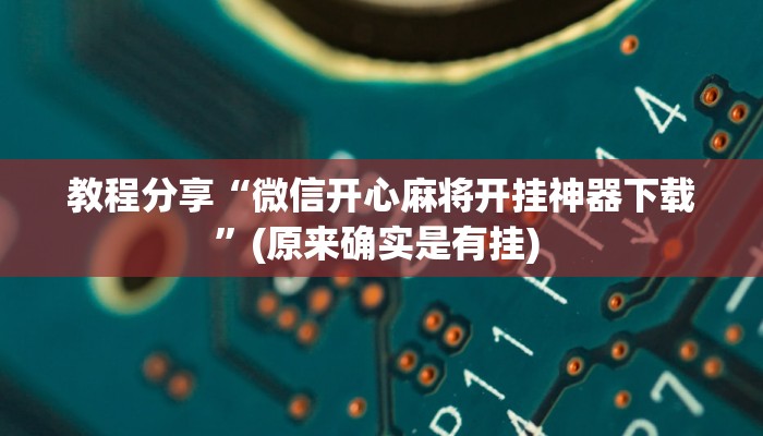 教程分享“微信开心麻将开挂神器下载”(原来确实是有挂) 