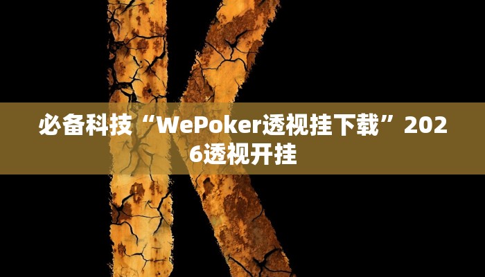 必备科技“WePoker透视挂下载”2026透视开挂