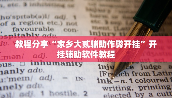 教程分享“家乡大贰辅助作弊开挂”开挂辅助软件教程