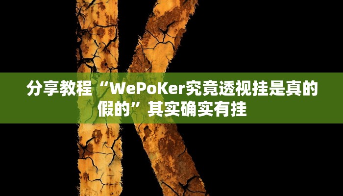 分享教程“WePoKer究竟透视挂是真的假的”其实确实有挂
