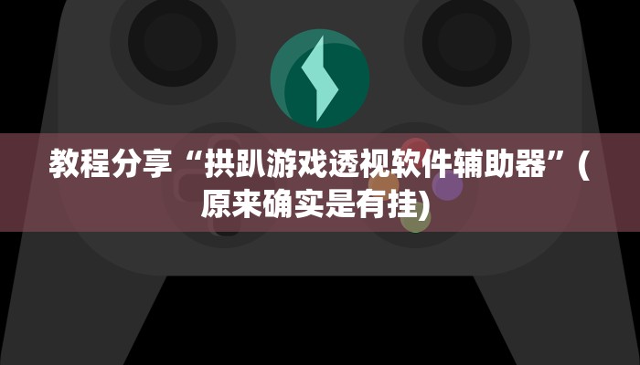 教程分享“拱趴游戏透视软件辅助器”(原来确实是有挂) 