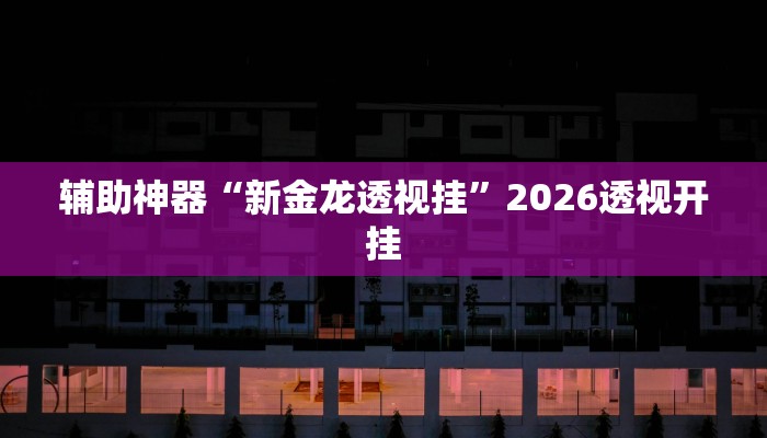 辅助神器“新金龙透视挂”2026透视开挂