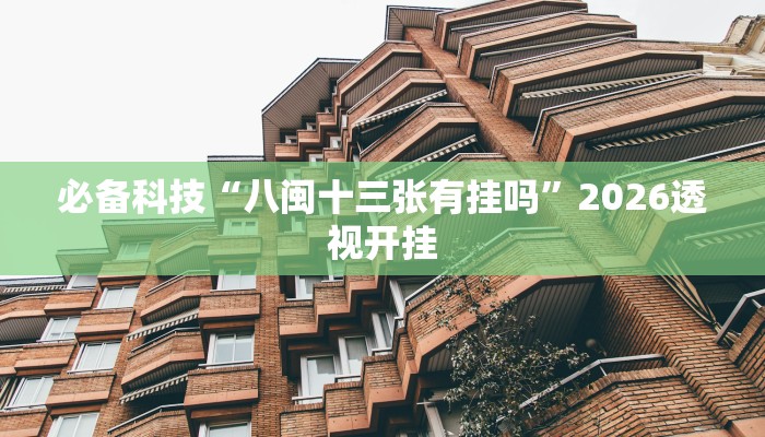 必备科技“八闽十三张有挂吗”2026透视开挂