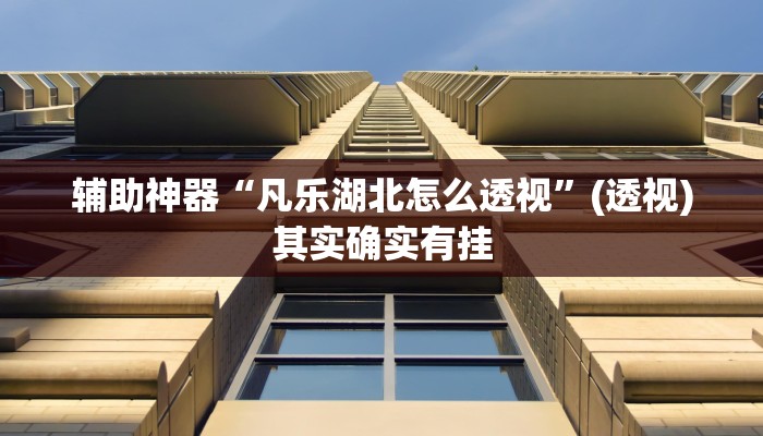 辅助神器“凡乐湖北怎么透视”(透视)其实确实有挂