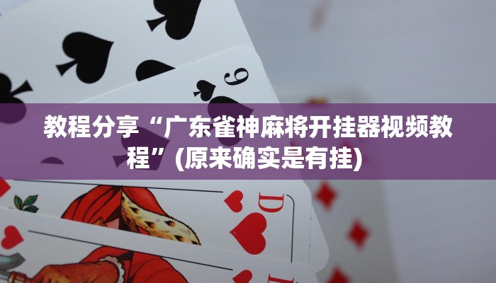 教程分享“广东雀神麻将开挂器视频教程”(原来确实是有挂) 