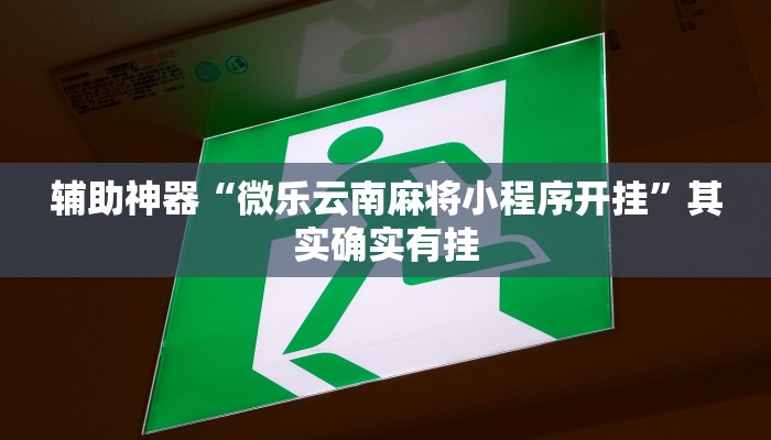 辅助神器“微乐云南麻将小程序开挂”其实确实有挂