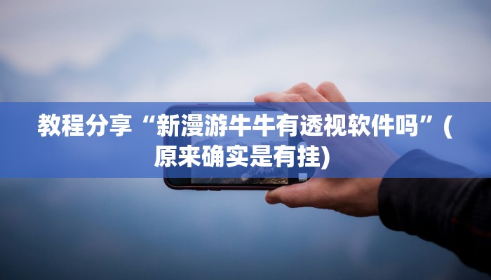 教程分享“新漫游牛牛有透视软件吗”(原来确实是有挂) 