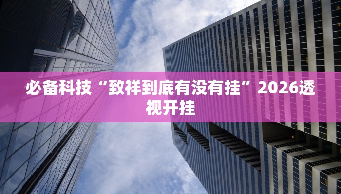 必备科技“致祥到底有没有挂”2026透视开挂