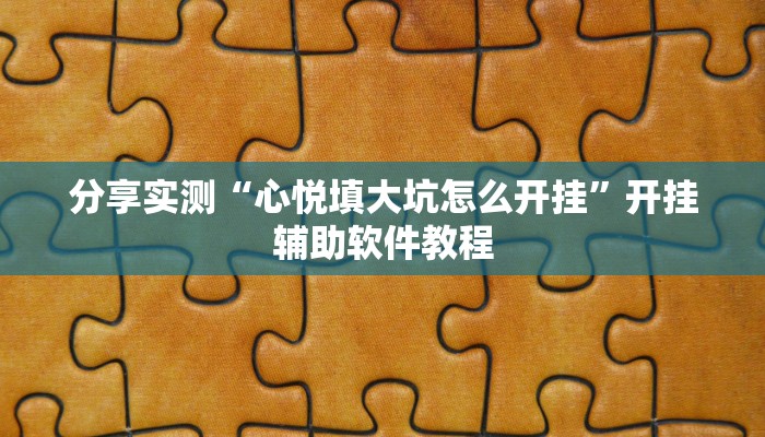 分享实测“心悦填大坑怎么开挂”开挂辅助软件教程