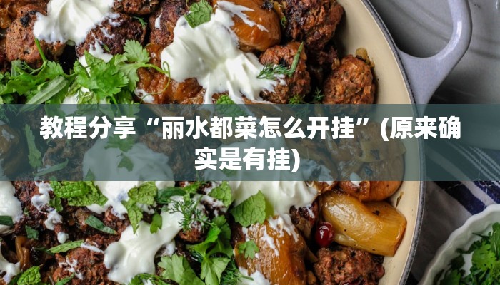 教程分享“丽水都菜怎么开挂”(原来确实是有挂) 