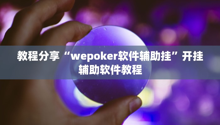 教程分享“wepoker软件辅助挂”开挂辅助软件教程
