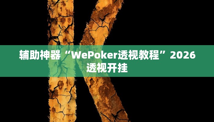 辅助神器“WePoker透视教程”2026透视开挂