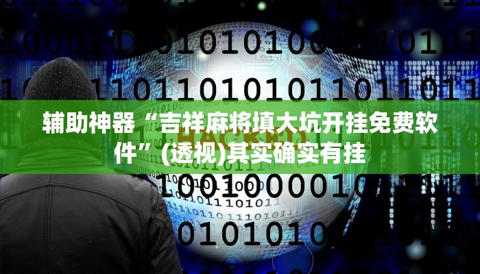 辅助神器“吉祥麻将填大坑开挂免费软件”(透视)其实确实有挂