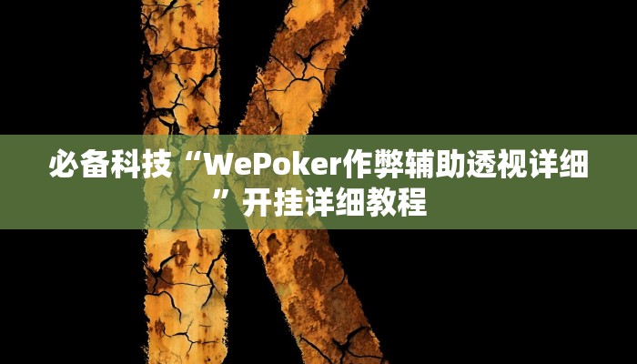必备科技“WePoker作弊辅助透视详细”开挂详细教程