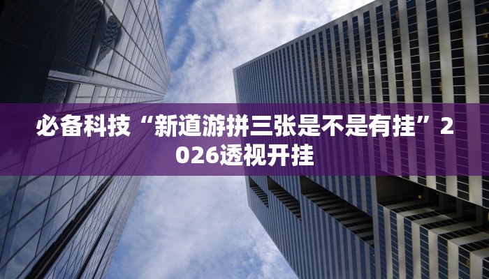 必备科技“新道游拼三张是不是有挂”2026透视开挂