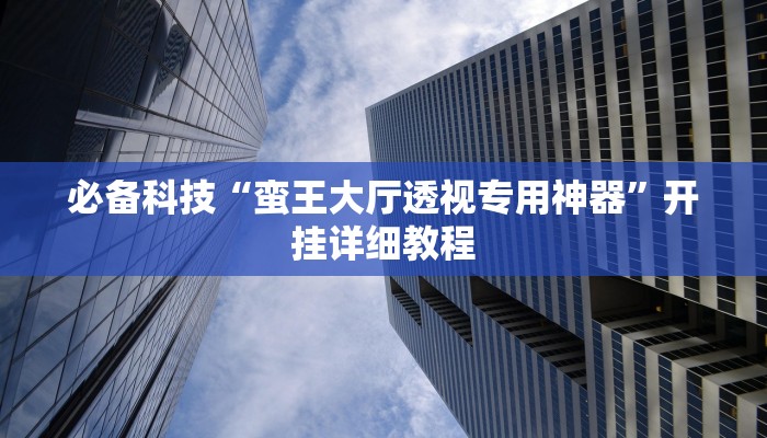 必备科技“蛮王大厅透视专用神器”开挂详细教程