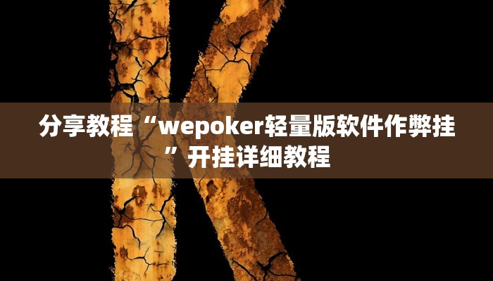 分享教程“wepoker轻量版软件作弊挂”开挂详细教程
