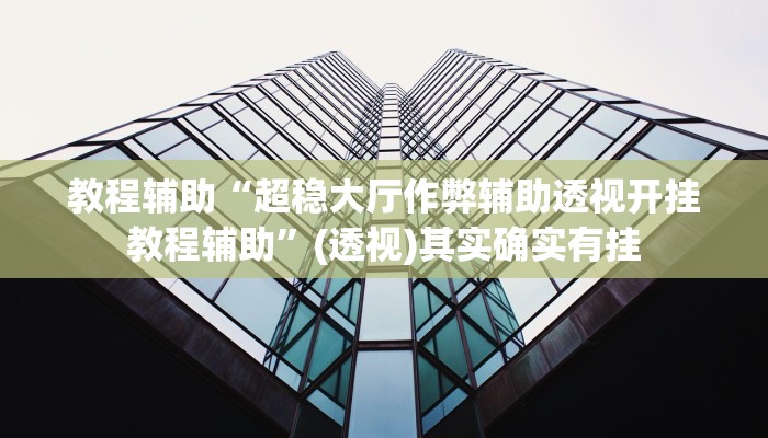 教程辅助“超稳大厅作弊辅助透视开挂教程辅助”(透视)其实确实有挂