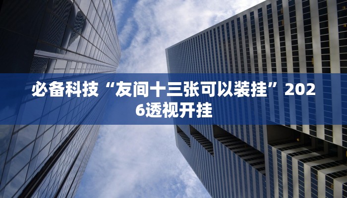 必备科技“友间十三张可以装挂”2026透视开挂