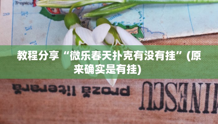 教程分享“微乐春天扑克有没有挂”(原来确实是有挂) 