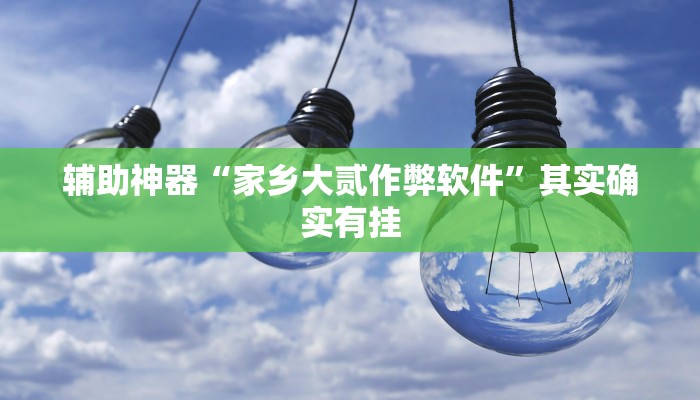 辅助神器“家乡大贰作弊软件”其实确实有挂 辅助神器“家乡大贰作弊软件”其实确实有挂