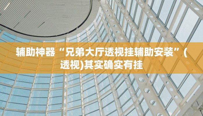 辅助神器“兄弟大厅透视挂辅助安装”(透视)其实确实有挂 辅助神器“兄弟大厅透视挂辅助安装”(透视)其实确实有挂