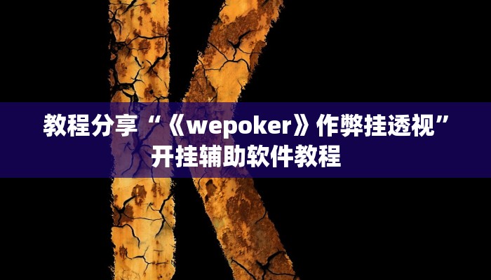 教程分享“《wepoker》作弊挂透视”开挂辅助软件教程