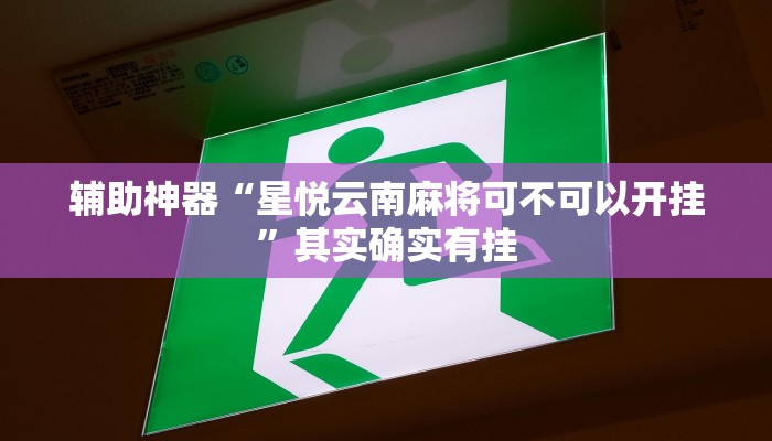 辅助神器“星悦云南麻将可不可以开挂”其实确实有挂